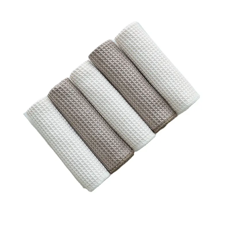 Waffle Kitchen Towel 100% Cotton Strong Water Absorption Dish Cloth