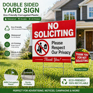 Double Sided Eco-Friendly Corrugated <b>Plastic</b> Yard Sing Soliciting Sign Stakes PP Material for Advertising Cut Processing - Product Image 1