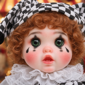 Muñeca Reborn de Vinilo de 18 Pulgadas con Disfraz de Payaso, Sombrero de Arlequín, Muñeca Recién Nacida para Juego de Imitación - Product Image 3