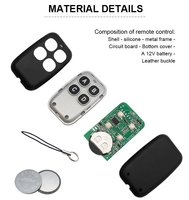Control Remoto Inalámbrico Universal Multifrecuencia 315-433MHz, Transmisor de 4 Botones para Puerta de Garaje