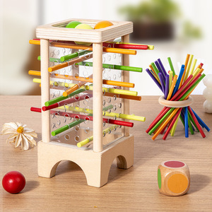Montessori giáo dục bằng gỗ trò chơi hội đồng quản trị unisex dính Gia đình vui vẻ bóng thả xúc xắc toán học đồ chơi cho tuổi 5-<span class=keywords><strong>7</strong></span> năm - Product Image 2