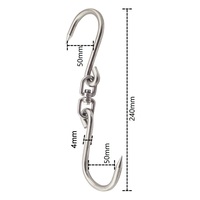 Crochet double rotatif en acier inoxydable pour abattage et rôtissage de volaille, canard, bacon ou crochet en acier inoxydable pour volaille
