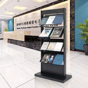 Support de données en fer Présentoir de brochures et de journaux au sol avec surface galvanisée Installation facile pour une utilisation au bureau - Product Image 4
