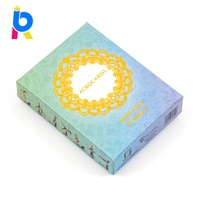 Cartes d'affirmation de yoga en feuille d'or de luxe, jeu de cartes personnalisé pour la pratique quotidienne de la pleine conscience, écologique, pour usage familial, boîte en deux parties, logo personnalisé
