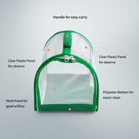 Cage à insectes pliable en fil d'acier maillé pour l'extérieur, avec plateau en plastique à fermeture éclair, pour l'exploration naturelle en jardin