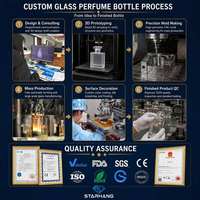 Botella de Perfume de Vidrio Ámbar Cuadrada Premium con Base Pesada, 30ml 50ml 100ml, Botella de Perfume Recargable Estética con Tapa de Madera y Caja