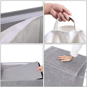 <span class=keywords><strong>Amazon</strong></span> Venta caliente <span class=keywords><strong>plegable</strong></span>/<span class=keywords><strong>plegable</strong></span> de algodón doble <span class=keywords><strong>ropa</strong></span> de lavandería <span class=keywords><strong>cesta</strong></span> con tapa - Product Image 3