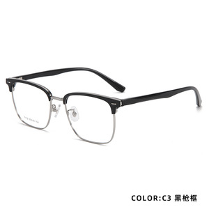 Lunettes de vue carrées unisexes style bureau, monture légère en titane massif, verres transparents anti-éclats, pour usage quotidien - Product Image 5