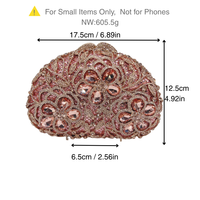 Pochette de soirée rose ornée de fleurs en strass, sac à main ovale en cristal et diamant, sac à main pour femme pour mariage ou soirée avec chaîne dorée