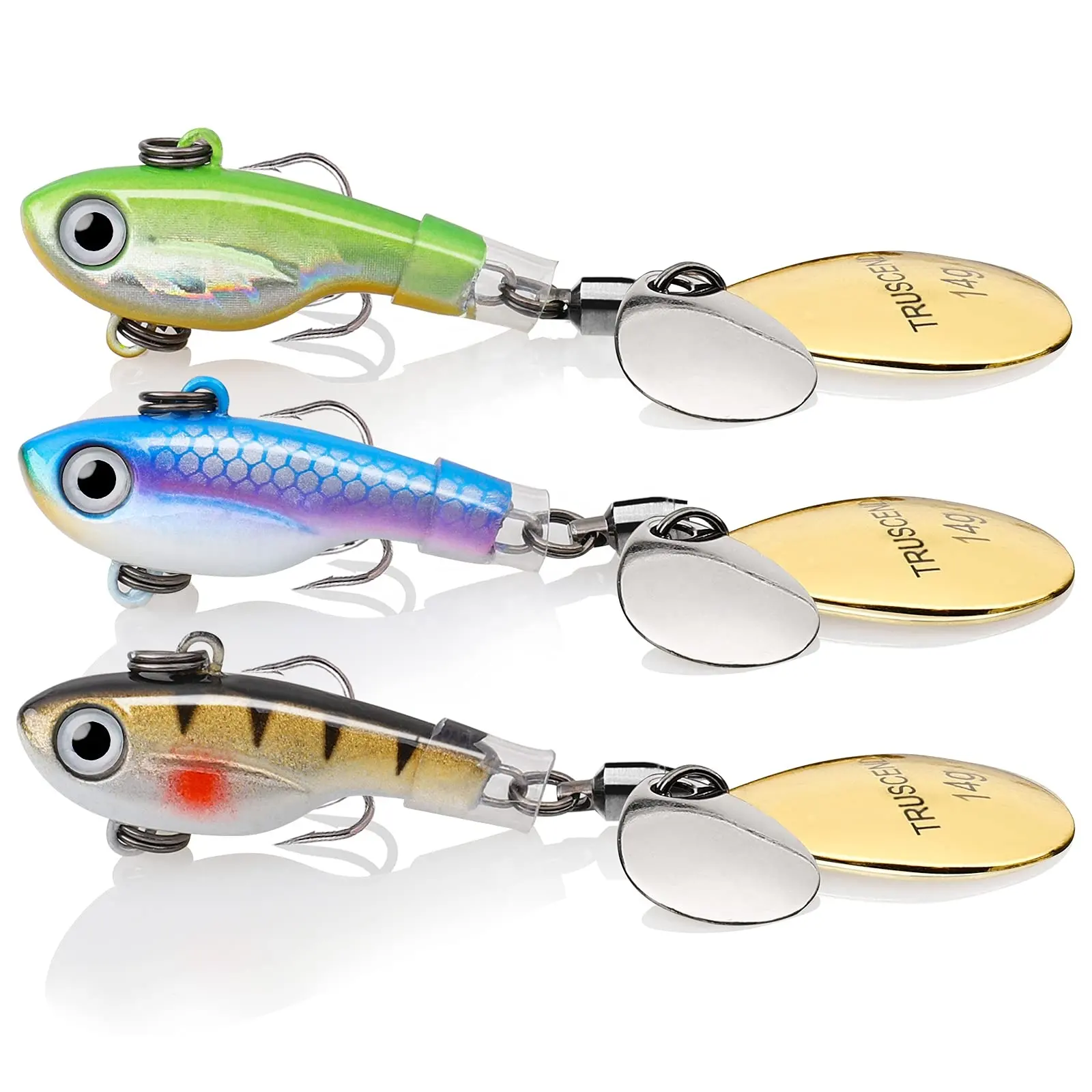 Truscend Amazon Best Seller pike bass trout silicon hard metal tungsten cranking spinner spoon fishing lures for saltwater