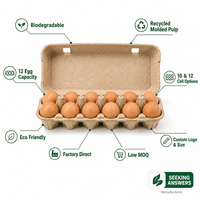 Vente directe d'usine, cartons à œufs biodégradables en pulpe de qualité alimentaire, écologiques, 10 et 12 pièces