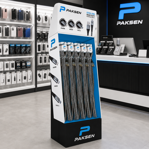 Étagère d'affichage en carton ondulé personnalisée pour câbles de charge, présentoir de vente au détail - Product Image 3