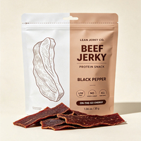 Kemasan Pouch Stand Up Resealable Food Grade untuk Daging Sapi Kering, Camilan Daging Kering, Cetak Logo Custom, Kantong Kemasan Makanan Ziplock