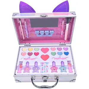 Taşınabilir kutu tilki çocuklar kozmetik çocuklar kızlar için makyaj setleri makyaj seti kız oyuncaklar