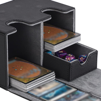 Boîte de rangement pour cartes de jeu en cuir, boîte de rangement pour cartes de sport, boîte de rangement pour cartes à collectionner avec fermeture magnétique
