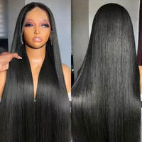 Wig Rambut Asli HD Lace Frontal 13x6 HD Bone Straight 30 Inch 200 Density Pre Plucked Wig Tanpa Lem Siap Pakai