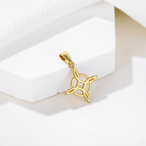 Liontin perhiasan agama hadiah Hari Valentine 18K liontin terisi emas antik Salib Celtic jimat liontin simpul Irlandia Pria Wanita - Product Image 1