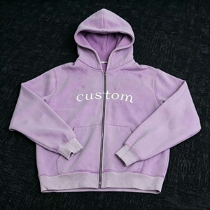 Sudaderas con Capucha Casuales con Cremallera y Logotipo Bordado Personalizado, Fabricantes de Sudaderas de Algodón Grueso para Hombre - Product Image 1
