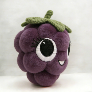 Grape plush, berry stuffed toy, purple fruit plush, grape doll, cartoon food pillow, bubble cluster plush, cute face - Product Image 5