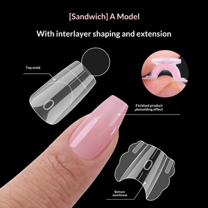 ZHI JIA Newby Moule à <span class=keywords><strong>ongles</strong></span> d'extension à couverture complète en ABS, transparent, formes ovales et amandes, LOGO personnalisé OEM ODM - Product Image 2
