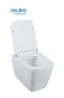 WC suspendu sans bride en céramique blanc, style européen, pour salle de bain, ensemble de sanitaires