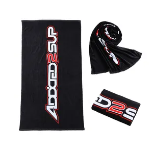 Custom Black And Logo Terry Towel Swim Swimming Pool Towels Logo Printed Sports Towel Sublimation Adult Rectangle Comfortable