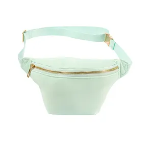 Low MOQ Nylon Pink Waist Bag Large Capacity Customized Letter Patches Belt Bag Multi Color Crossbody Bag Wholesale