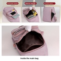 Tas Selempang PU Kapasitas Besar Berkualitas Tinggi Grosir untuk Wanita; Tas Dada Kain Oxford Gaya Korea dengan Penutup Ritsleting Poliester