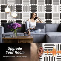 Panneau acoustique PET rainuré 3D de 29 mm, grain de bois, auto-adhésif, absorbant le son, pour la décoration de la maison, du studio et du bureau