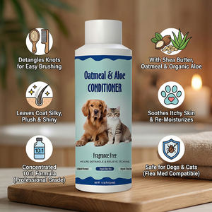 Après-shampoing <span class=keywords><strong>d</strong></span>émêlant concentré 10:1 pour chiens et chats, marque privée, à l'<span class=keywords><strong>avoine</strong></span> biologique et au beurre de karité, adoucissant naturel - Product Image 1