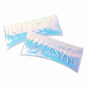 Custom Translucent Rainbow Name Logo Embossed Soft TPU Badges Patches for Clothing