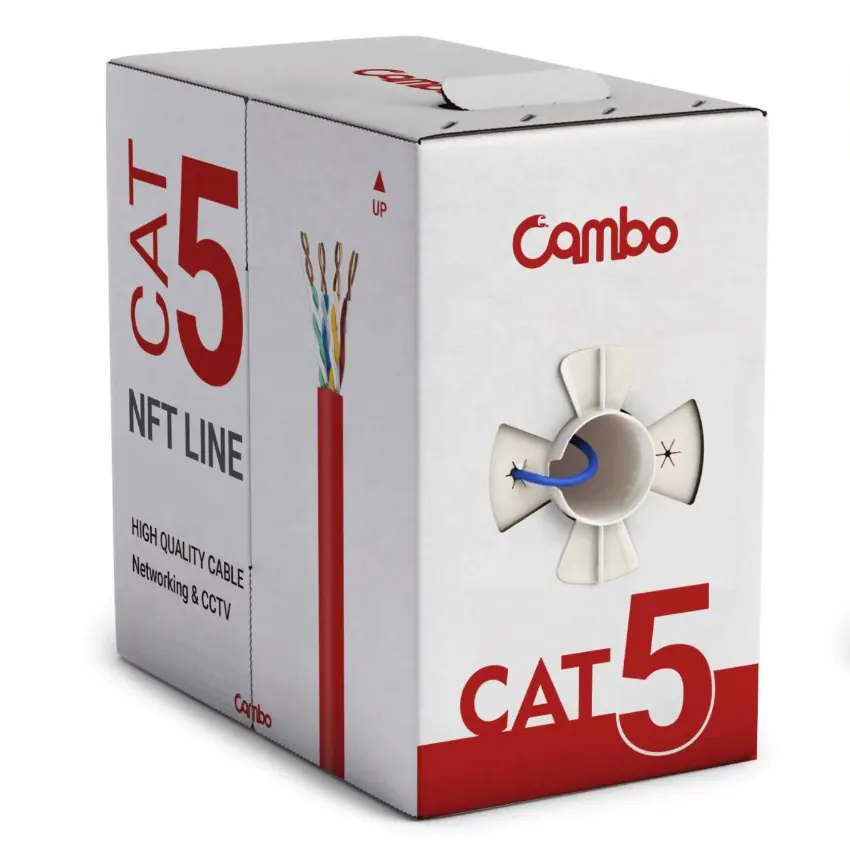CAM BO NFT hattı ucuz fiyat Cat5e kablo 24awg katı CCA 1000ft 305m kablo 5e 100mts UTP 5e 305M cat5e kablo