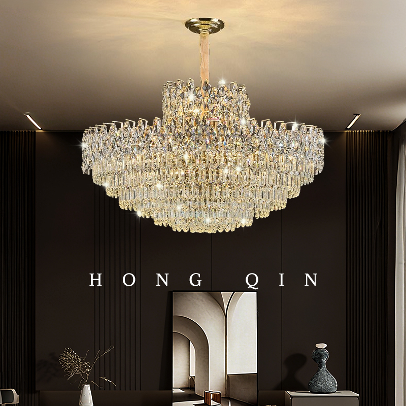 Luxury Modern Crystal Chandelier and Pendant Light for Hotel Lobby Restaurant Living Room Bedroom Decor Hanging Chandelier