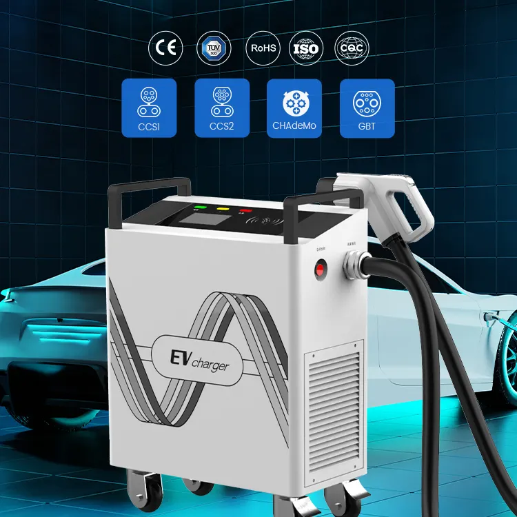 XYDF Móvel 20/30/40kw Dc Carregador Rápido Ev Com CE/TUV/CCS2/CCS1/CHAdeMo/GBT Plug Gun Padrão Máquina De Carregamento De Veículos Elétricos