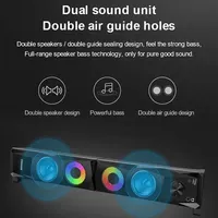Haut-parleurs de jeu RGB professionnels 2.0 canaux alimentés par USB, système audio portable pour ordinateur de bureau