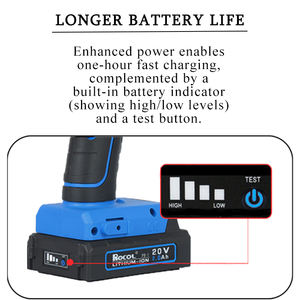 रोकोल HK6 18v कॉर्लेस इलेक्ट्रिक रिवेट गन बैटरी-संचालित रिवीटिंग टूल M3-M10 नट्स के लिए 28000n - Product Image 4