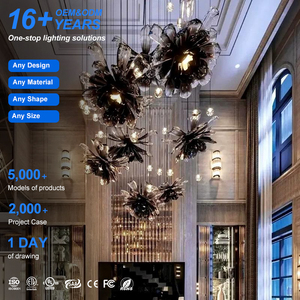 Lobby de Hotel Simple, candelabro de flores de cristal moderno, lámpara colgante, Villa, Loft, escalera, candelabro - Product Image 1