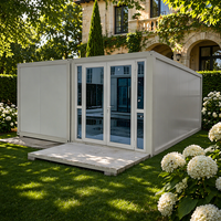 Mini-maison conteneur préfabriquée pliable prête à l'emploi à vendre – Structure en acier, design moderne pour villa, supermarché, bureau à domicile