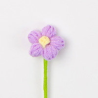 Petite fleur de marguerite au crochet faite à la main, 4 cm, fleur tricotée à tige unique, décoration pour vase, en stock