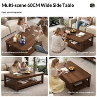Table basse en bois style cabane en rondins, petite table de salon moderne pour maisons, nouvelle table à thé minimaliste pour accueillir les invités