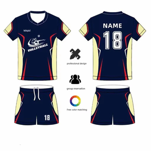 Uniformes de Voleibol Unisex Transpirables y Cómodos de Alta Calidad al por Mayor, 100% Poliéster, Camisetas de Cuerpo Entero, Impresión Personalizada por Inyección de Tinta - Product Image 1