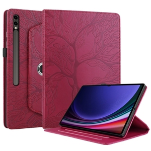 Pour <span class=keywords><strong>Samsung</strong></span> Galaxy Tab S10 Ultra / <span class=keywords><strong>S9</strong></span> Ultra Tree Life Étui pour tablette en cuir à rotation en relief - Product Image 2