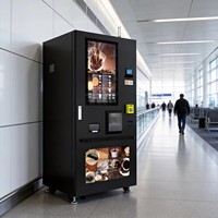 Distributeur automatique de café avec machine à glaçons, écran tactile, café chaud et glacé en libre-service, station autonome, directement de l'usine