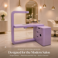 Station de manucure professionnelle en bois avec collecteur de poussière, mobilier de salon écologique avec tiroirs