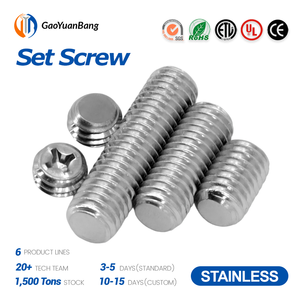 Tornillo Prisionero de Acero Inoxidable 304 M6x12mm, Phillips, Punta Plana con Chaflán - Product Image 1
