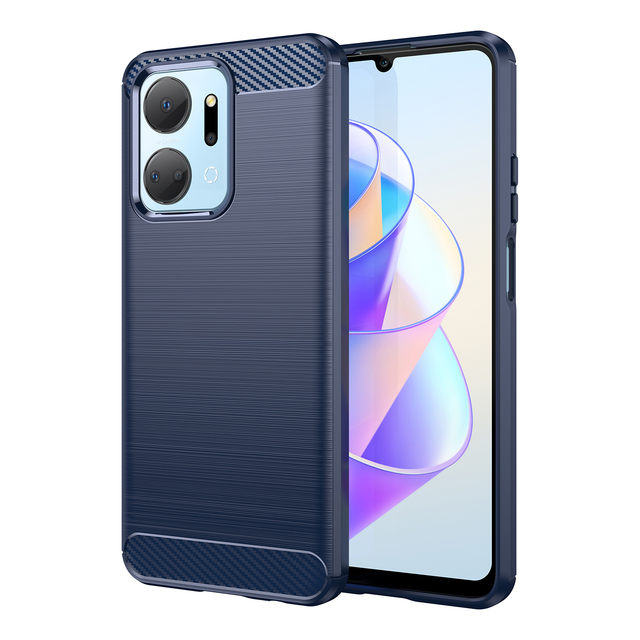 Carbon Fiber Pattern Stylish Brushed Matte TPU Rugged Bumper Back Case for Honor X7A Cover