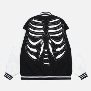 Fabricant OEM, vestes de baseball d'hiver personnalisées de haute qualité, vestes universitaires pour hommes, style streetwear, toile, col montant, logo frontal - Product Image 4