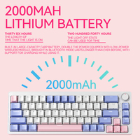 Nuevo Teclado Mecánico para Juegos Inalámbrico 2.4G USB 2.0 con Retroiluminación RGB, Anti-Ghosting, 68 Teclas Programables, 60% Hot Swappable