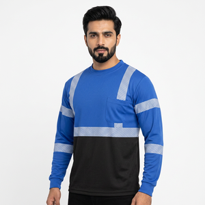 Camisetas de Poliéster Antiestáticas de Alta Visibilidad para Hombre y Mujer, Clase 3, Manga Larga, Reflectantes, Duraderas, para Construcción - Product Image 1