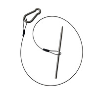 Cuerda para Pescar con Arpón, con Cable de Acero Inoxidable, Línea de PE y Mosquetón, Cuerda para Caza Submarina